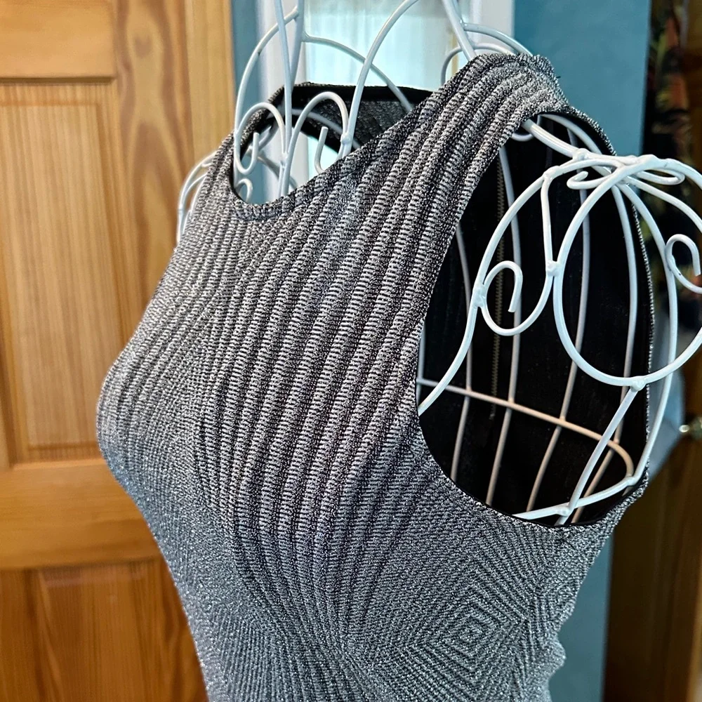 Aqua Silver Geometric Mini Dress - Picture 5 of 5